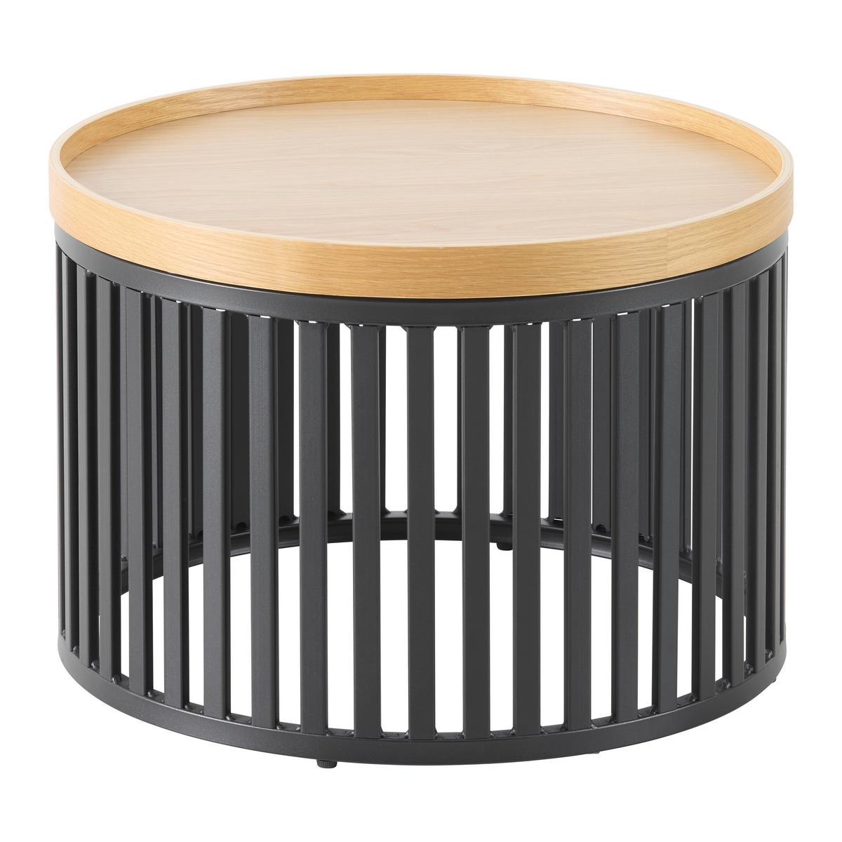 Couchtisch Jail Naturfarben/Schwarz - Schwarz/Naturfarben, MODERN, Holz/Holzwerkstoff (60/60/35cm) - Mömax