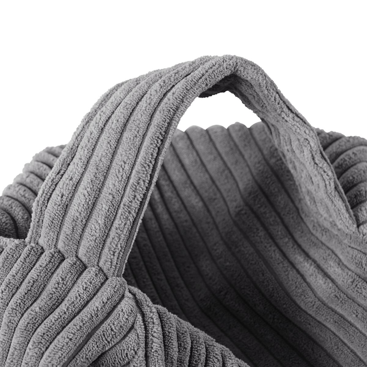 Sitzsack Cord mit Zip ca. 80x85x80 cm Anthrazit - Anthrazit, Trend, Textil (80/85/80cm) - Livetastic