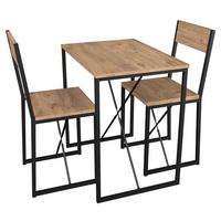 Jedilna Garnitura Insasi M, Barva Hrasta, Črna, 3-Delna - črna/medeni hrast, Design, kovina/leseni material (72,8/52,7/84,7cm) - MID.YOU