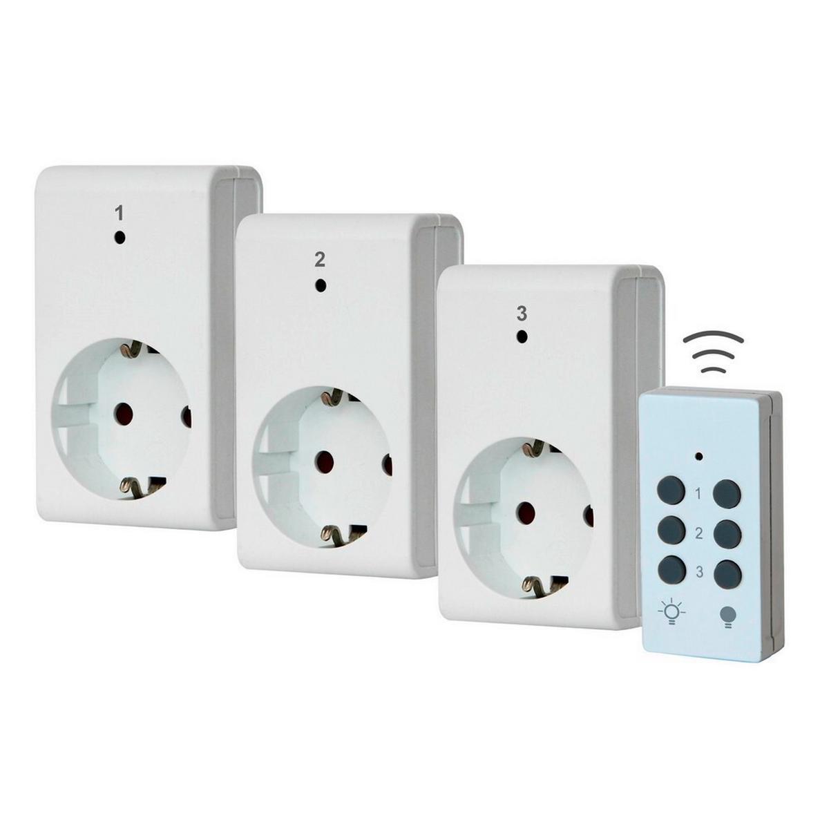 Távirányítós Elosztó Szett 3x1000w - fehér, műanyag