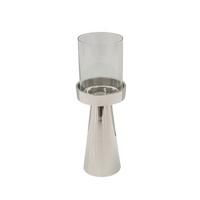 ŚWIECZNIK 525145-1 - kolor niklowy/kolor chromowy, Lifestyle, metal/szkło (9/25cm) - Ambia Home