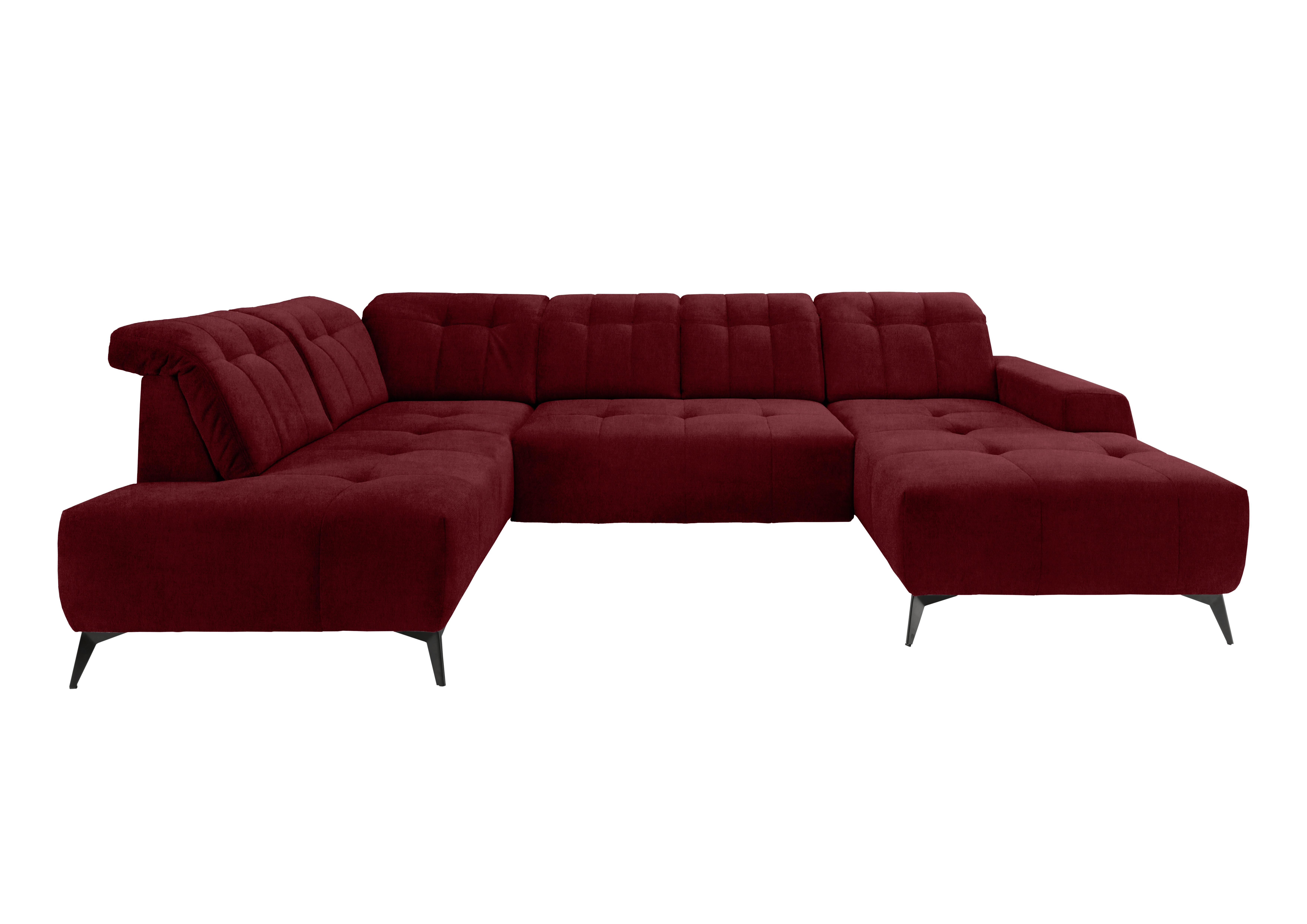 WOHNLANDSCHAFT SANO - Bordeaux/Schwarz, MODERN, Textil/Metall (200/337/180cm) - Livetastic