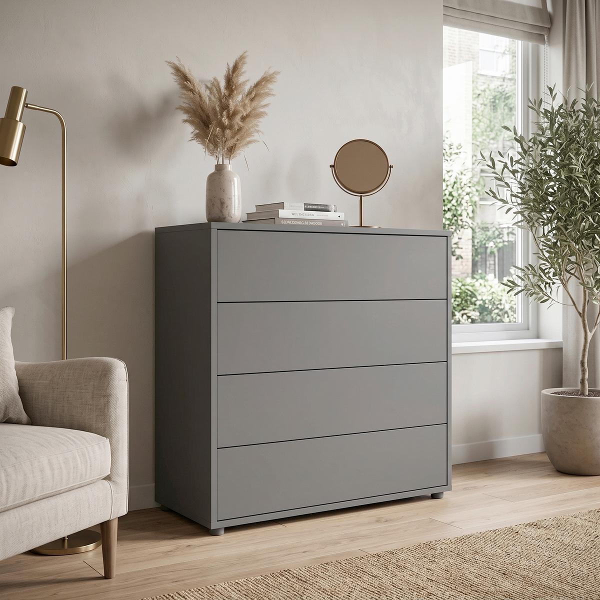 Kommode Mailand Typ 3 Anthrazit - Anthrazit/Schwarz, MODERN, Holzwerkstoff/Kunststoff (79/73/33cm) - MID.YOU