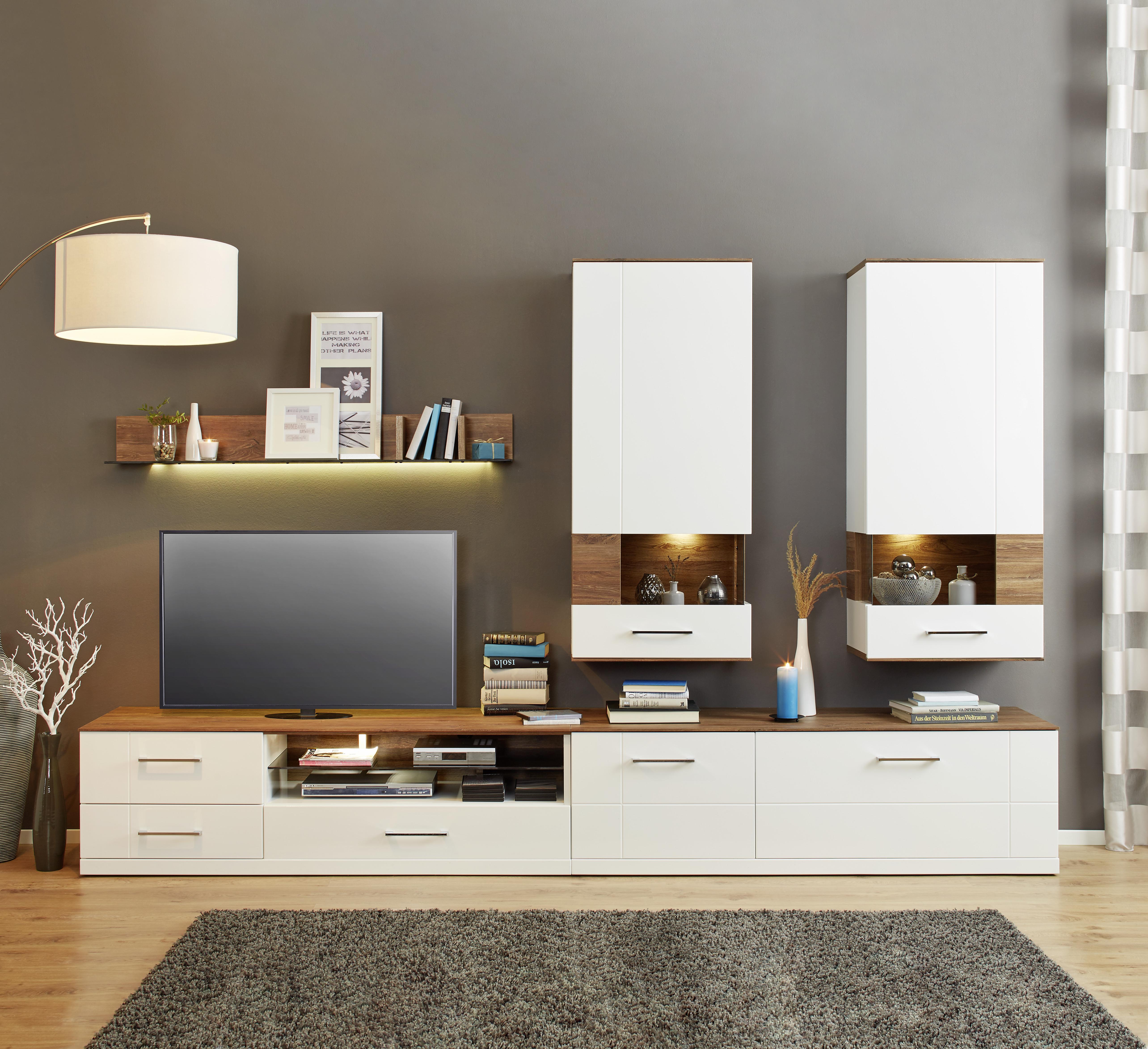 Hängeelement in Weiß Hochglanz - Weiß, MODERN, Holz (60/133/37cm) - Premium Living