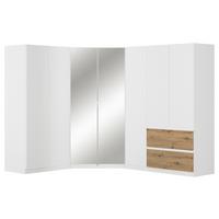 Kotna Omara Za Oblačila Costa, Bela, Barva Hrasta - barve kroma/bela, Moderno, leseni material (208/197/253cm) - Rauch Möbel