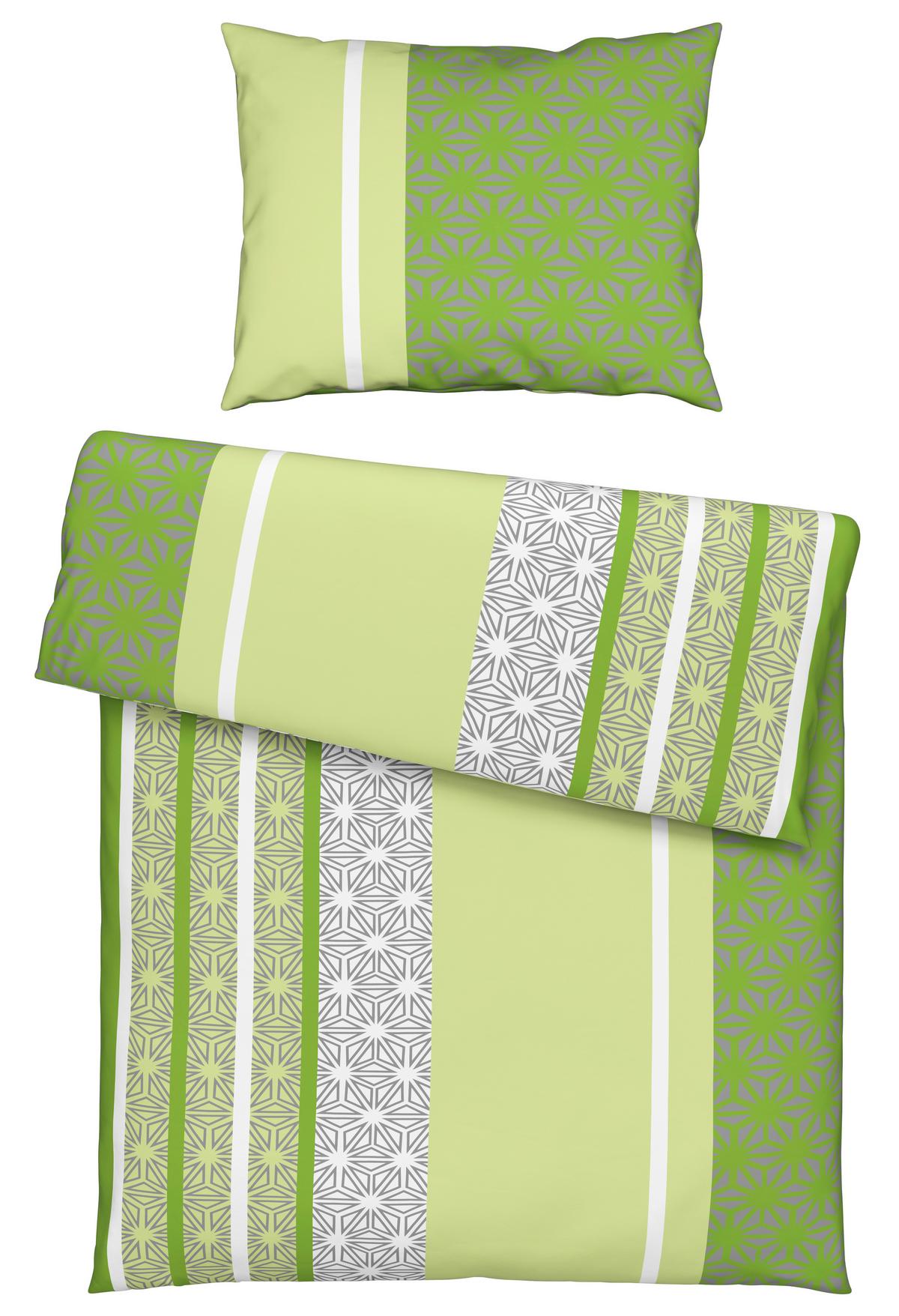 Bettwäsche Sara in Grün ca. 140x200cm - Grün, Textil (140/200cm) - Based