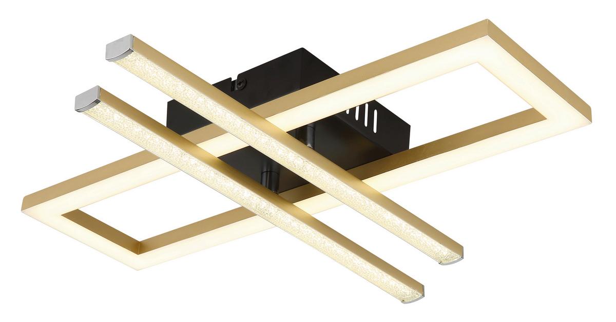 LED-DECKENLEUCHTE 672843G - Klar/Goldfarben, Design, Kunststoff (40/37,5/6,3cm) - Globo