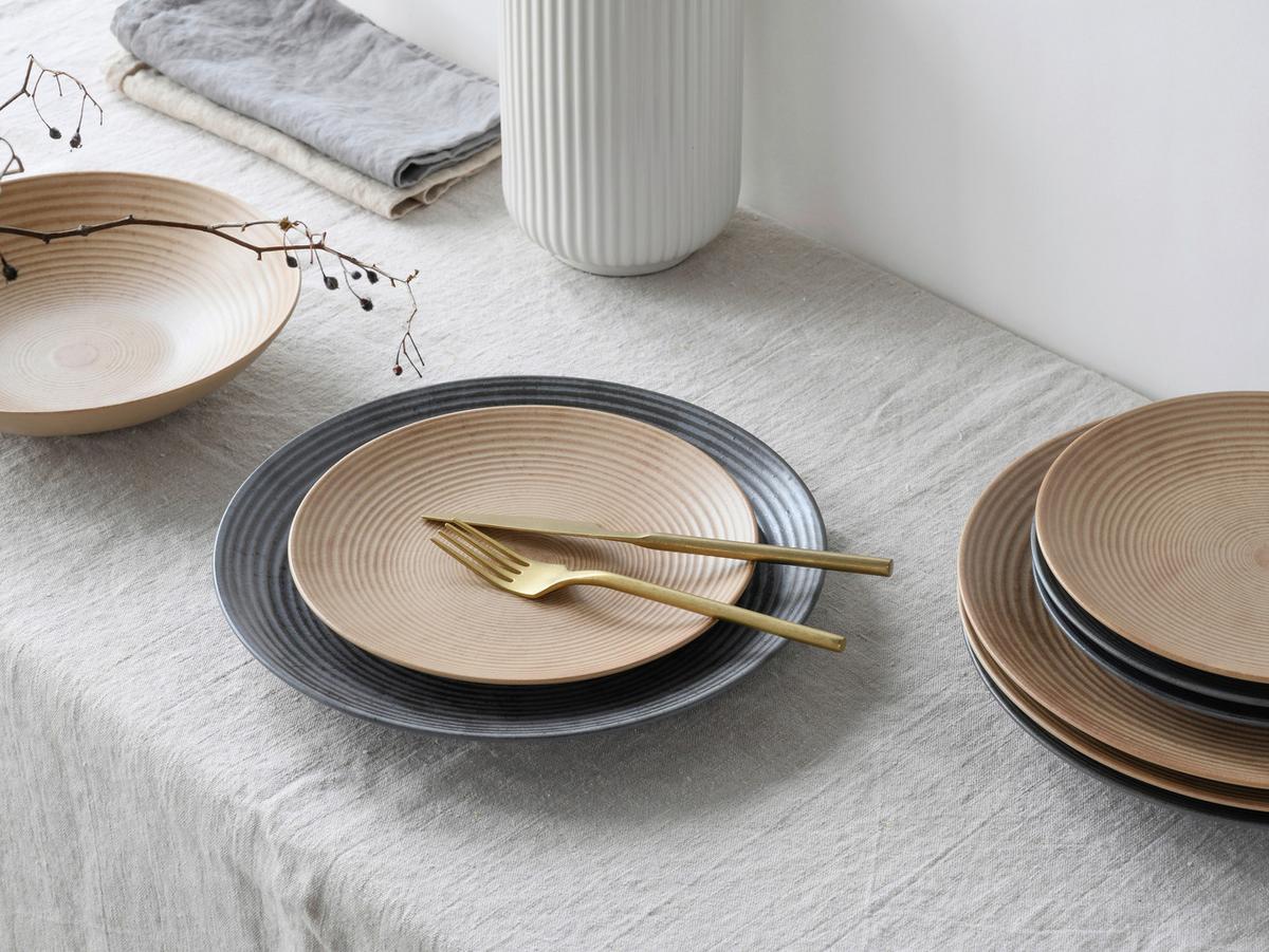 Jedilni Servis Catania Mix, 18-Delni - antracit/peščene barve, Design, keramika - Creatable