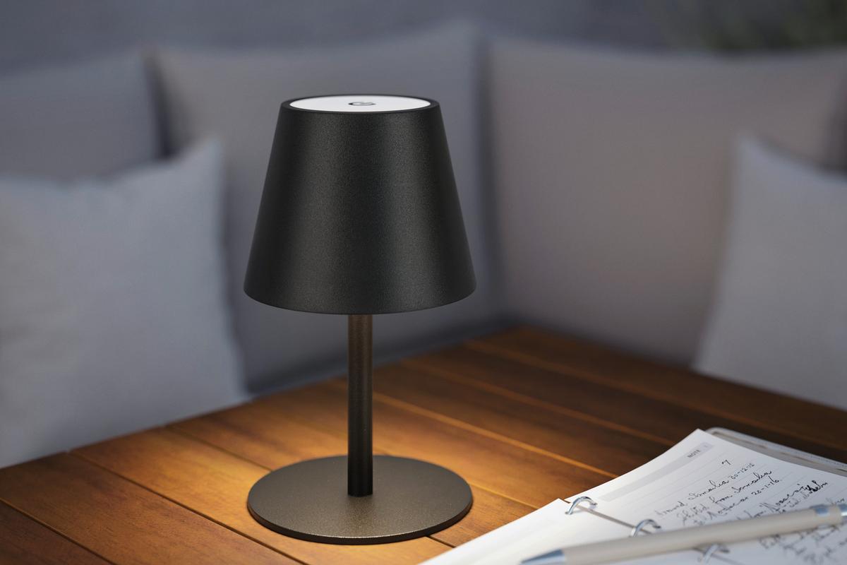 LED-Tischleuchte Noemi Schwarz max. 3 Watt - Schwarz, Konventionell, Kunststoff/Metall (10,6/17-36cm) - Mömax
