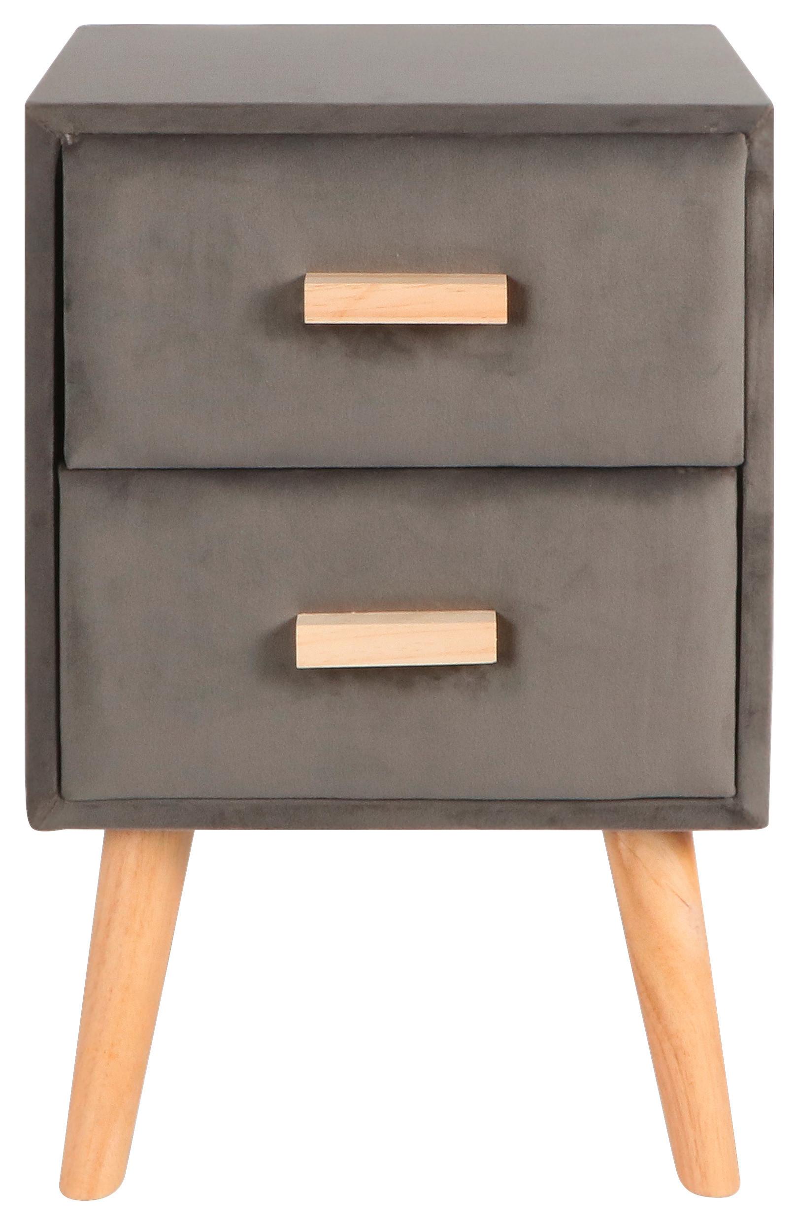 Nachtkästchen in Grau/Naturfarben - Naturfarben/Grau, Trend, Holz/Holzwerkstoff (33/51,5/28cm)