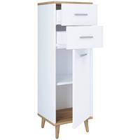 Kommode Lindas Weiß/Eichefarben - Eichefarben/Weiß, MODERN, Holzwerkstoff/Metall (32/97/28cm) - MID.YOU