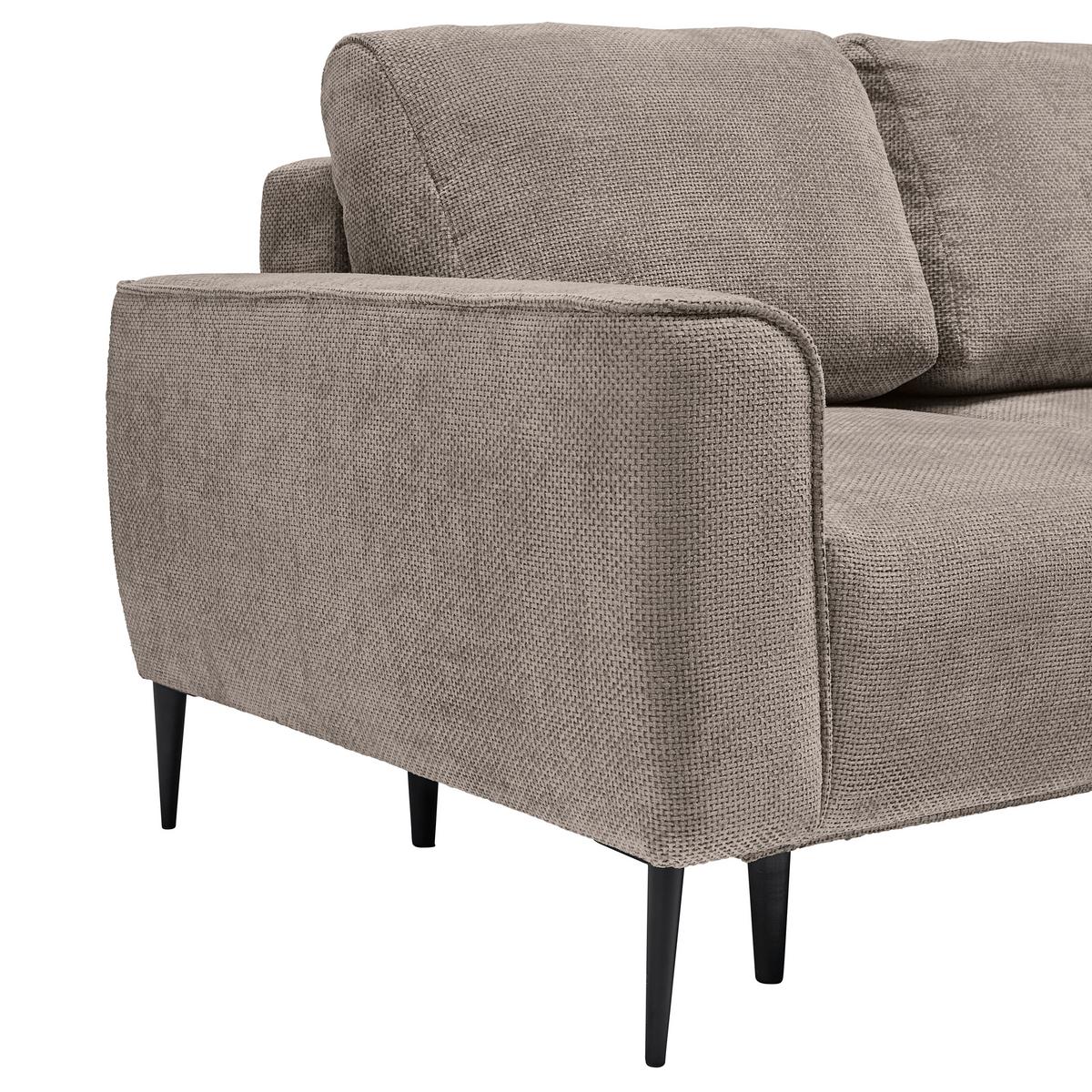 Ecksofa Custom Beige - Beige/Schwarz, MODERN, Textil/Metall (255/164cm) - Mömax