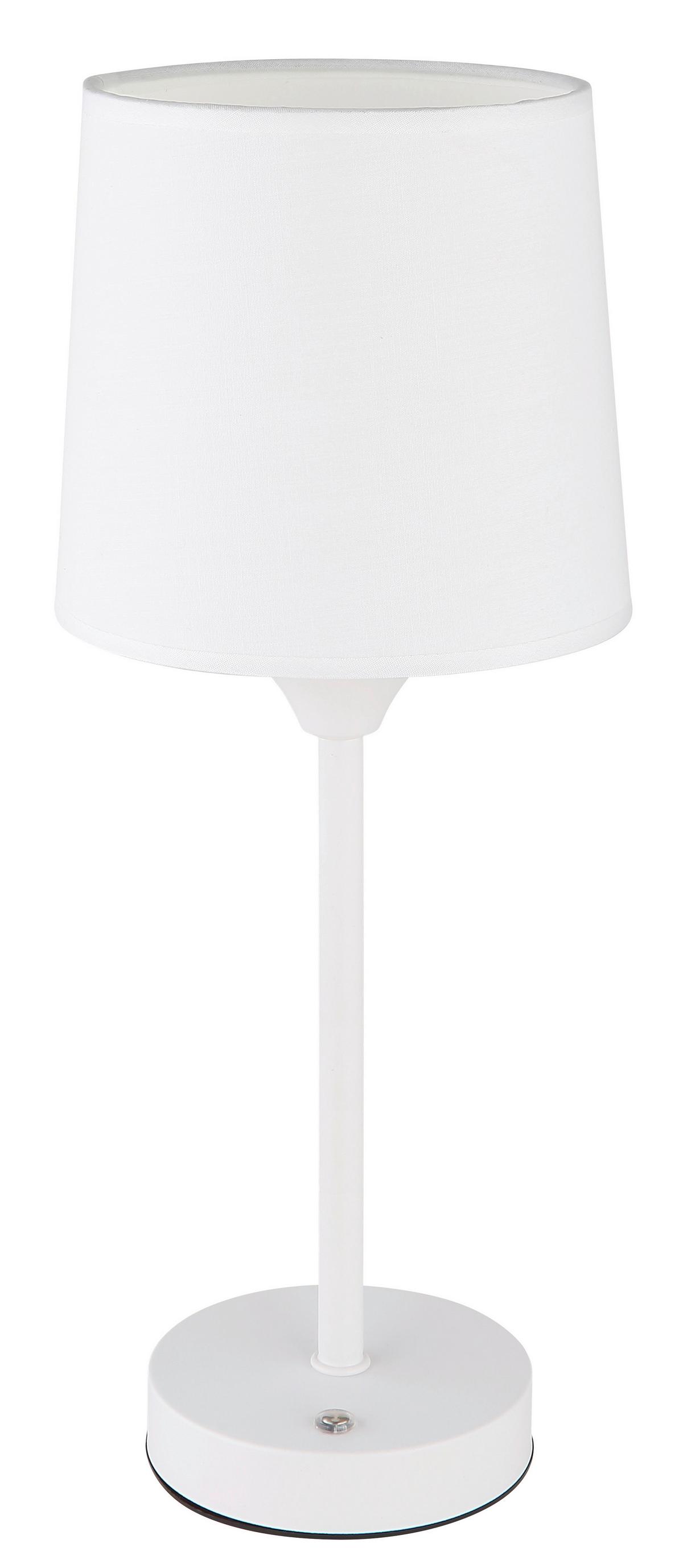 AKKU-TISCHLEUCHTE 21008W - Weiss, Konventionell, Kunststoff/Textil (14/35cm) - Globo