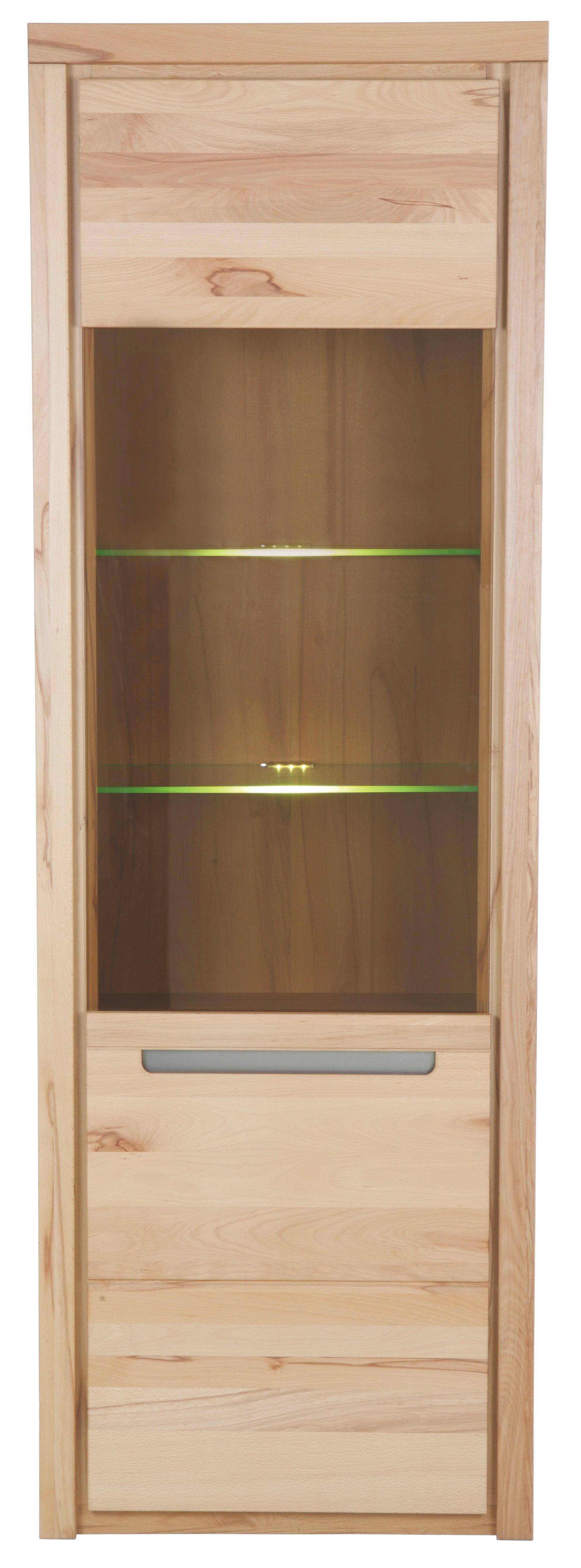 Vitrine aus Kernbuche Massiv - KONVENTIONELL, Holz/Holzwerkstoff (68/203/37cm) - Zandiara