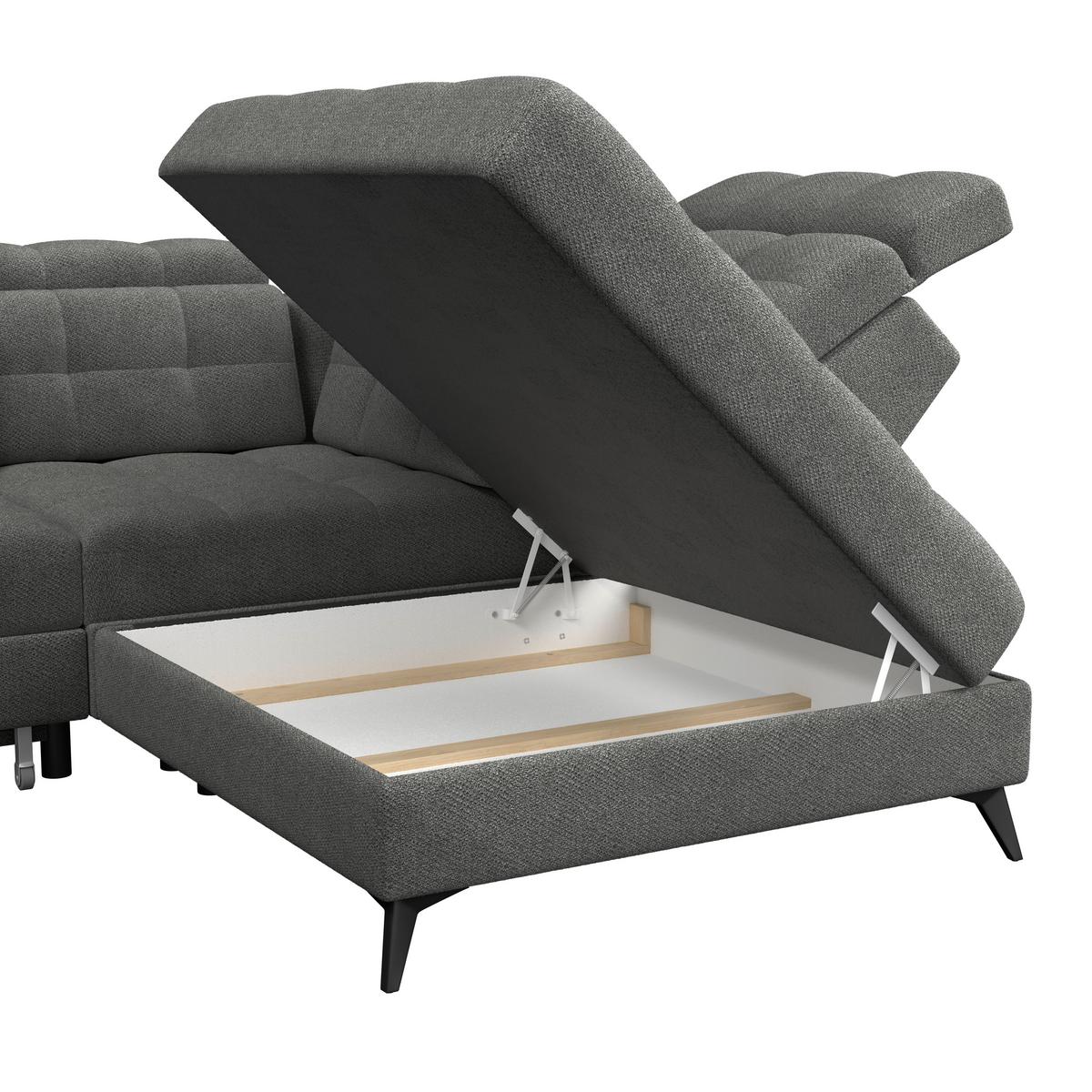 Kutna Garnitura Barletta New - crna/antracit, Romantično / ladanjski, tekstil/metal (289/228cm) - Luca Bessoni