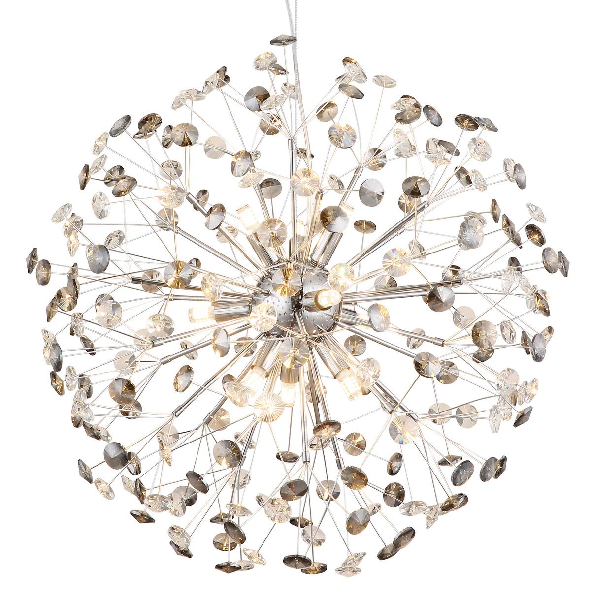 KRISTALL-HÄNGELEUCHTE 64135H2C  KATRINA - Klar/Chromfarben, Lifestyle, Glas/Kunststoff (60/150cm) - Globo