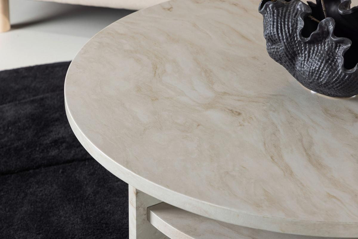 Couchtisch Ålesund ca. 85x85x42 cm Beige - Beige, Design, Holzwerkstoff (85/85/42cm) - Livetastic