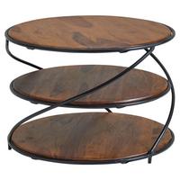 Klubska Miza Wohnling - črna/barve indijskega rožnega lesa, Moderno, kovina/les (58/58/40,5cm) - MID.YOU