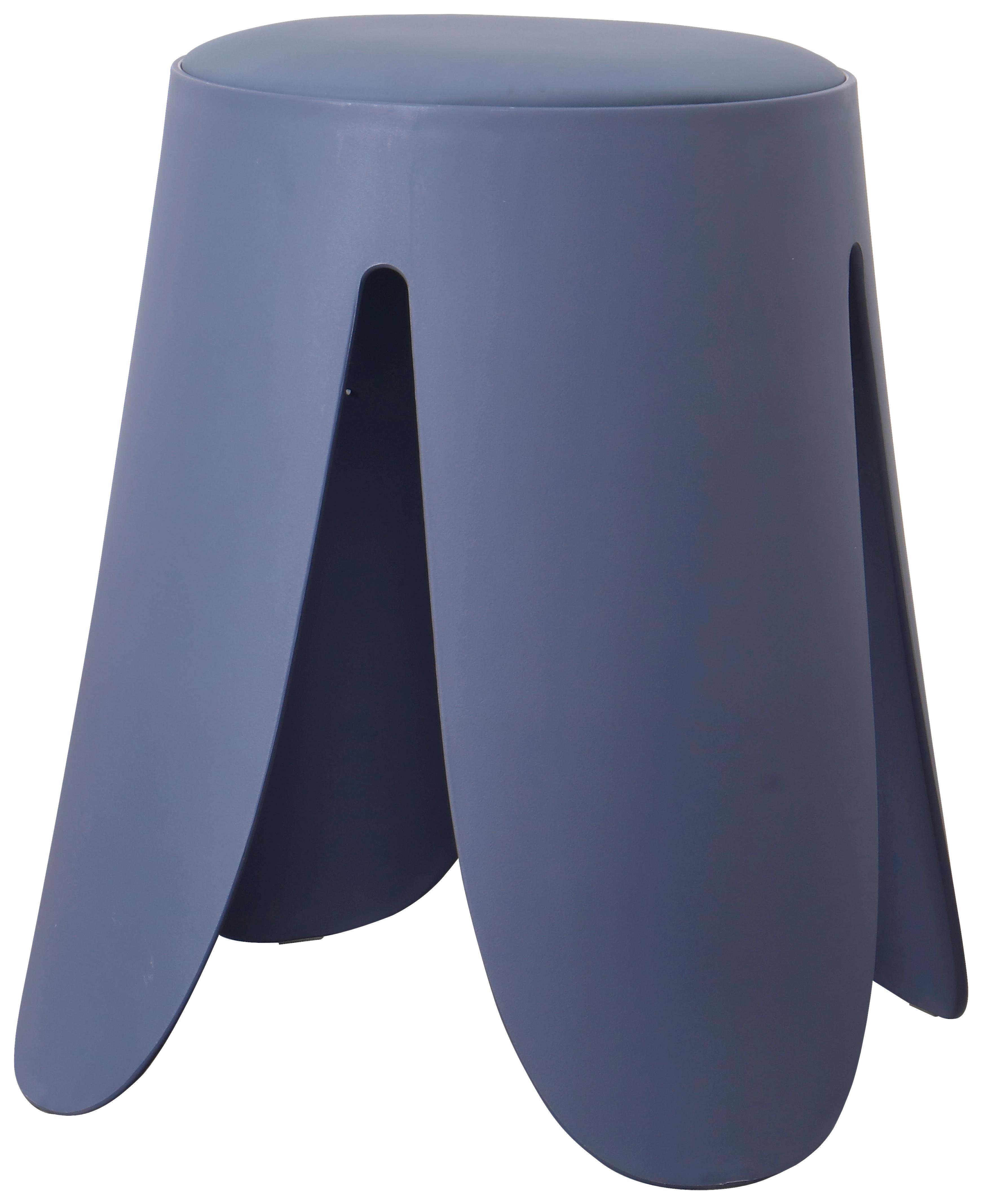 Hocker Pia Blau - Blau, LIFESTYLE, Holz/Kunststoff (30/46cm) - Based