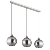 HÄNGELEUCHTE 16053-3 LOURDES - Chromfarben/Weiss, Basics, Glas/Textil (86/20/129cm) - Globo