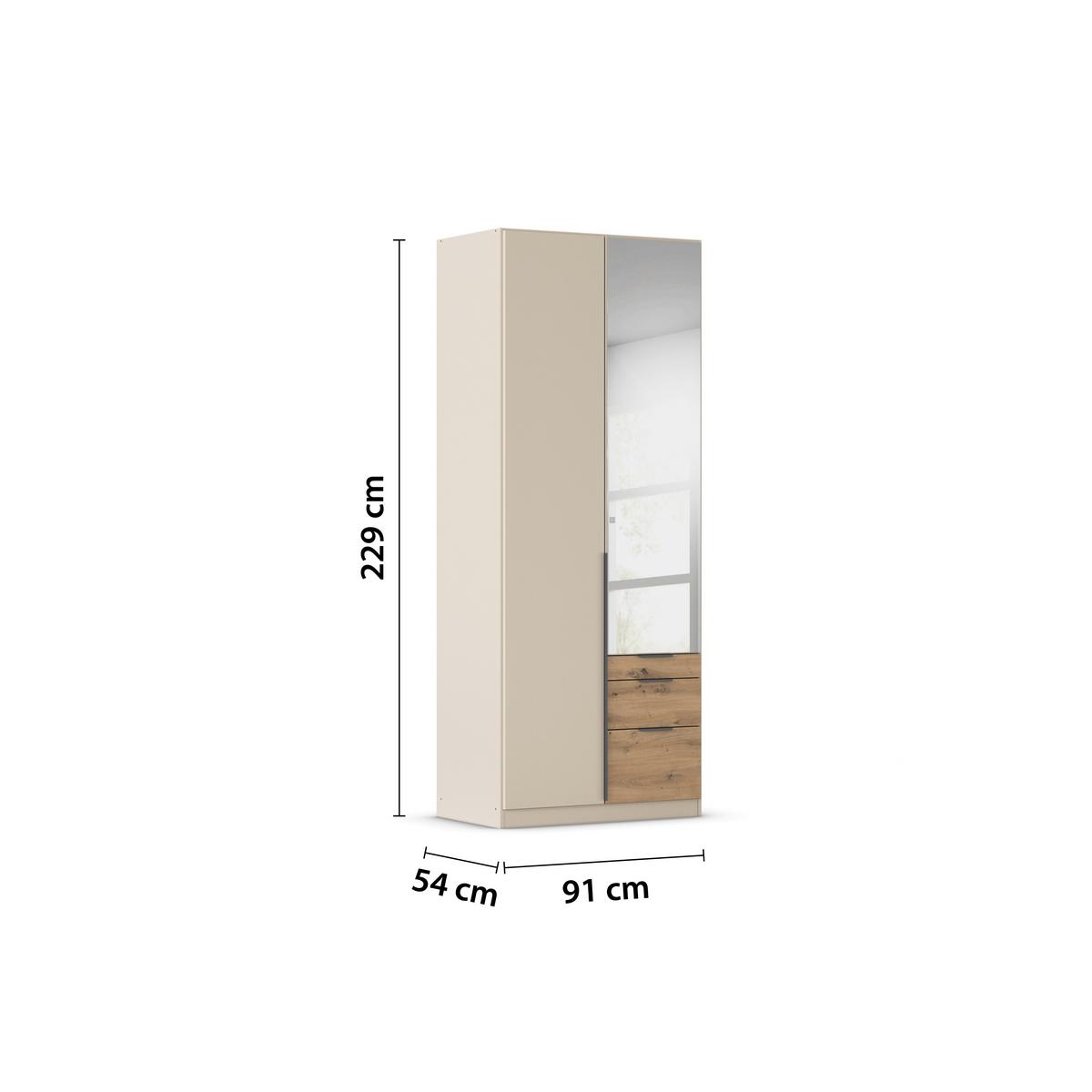DULAP USI ROTATIVE ALABAMA - argintiu/culoare lemn stejar, Trend, material pe bază de lemn (91/229/54cm) - Modern Living