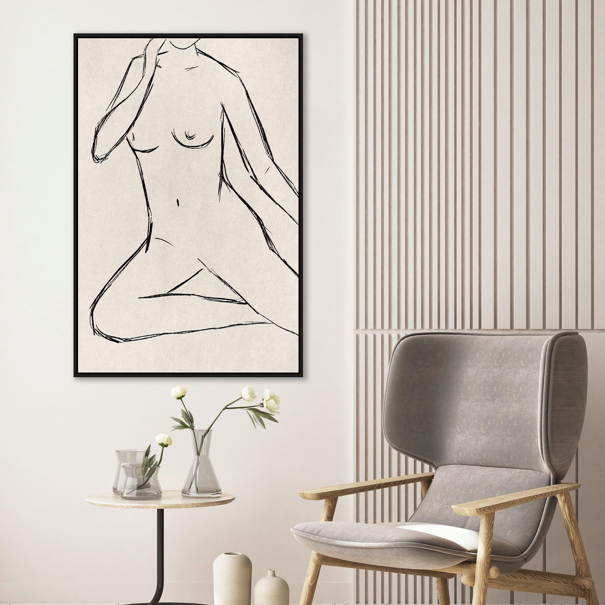 Keilrahmenbild Lotta ca. 60x90cm - Beige/Schwarz, MODERN, Holzwerkstoff/Kunststoff (60/90cm) - Premium Living
