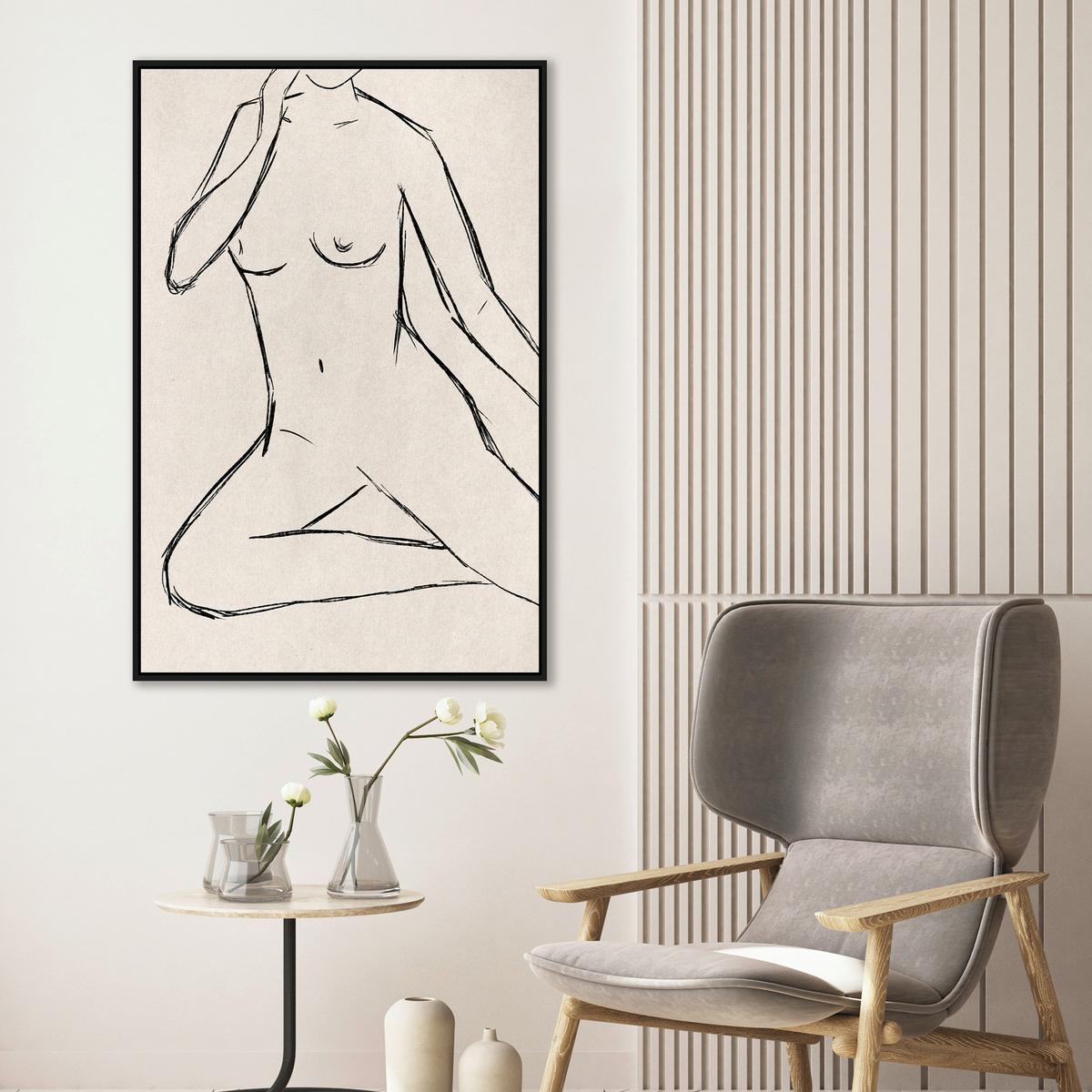 Keilrahmenbild Lotta ca. 60x90cm - Beige/Schwarz, MODERN, Holzwerkstoff/Kunststoff (60/90cm) - Premium Living