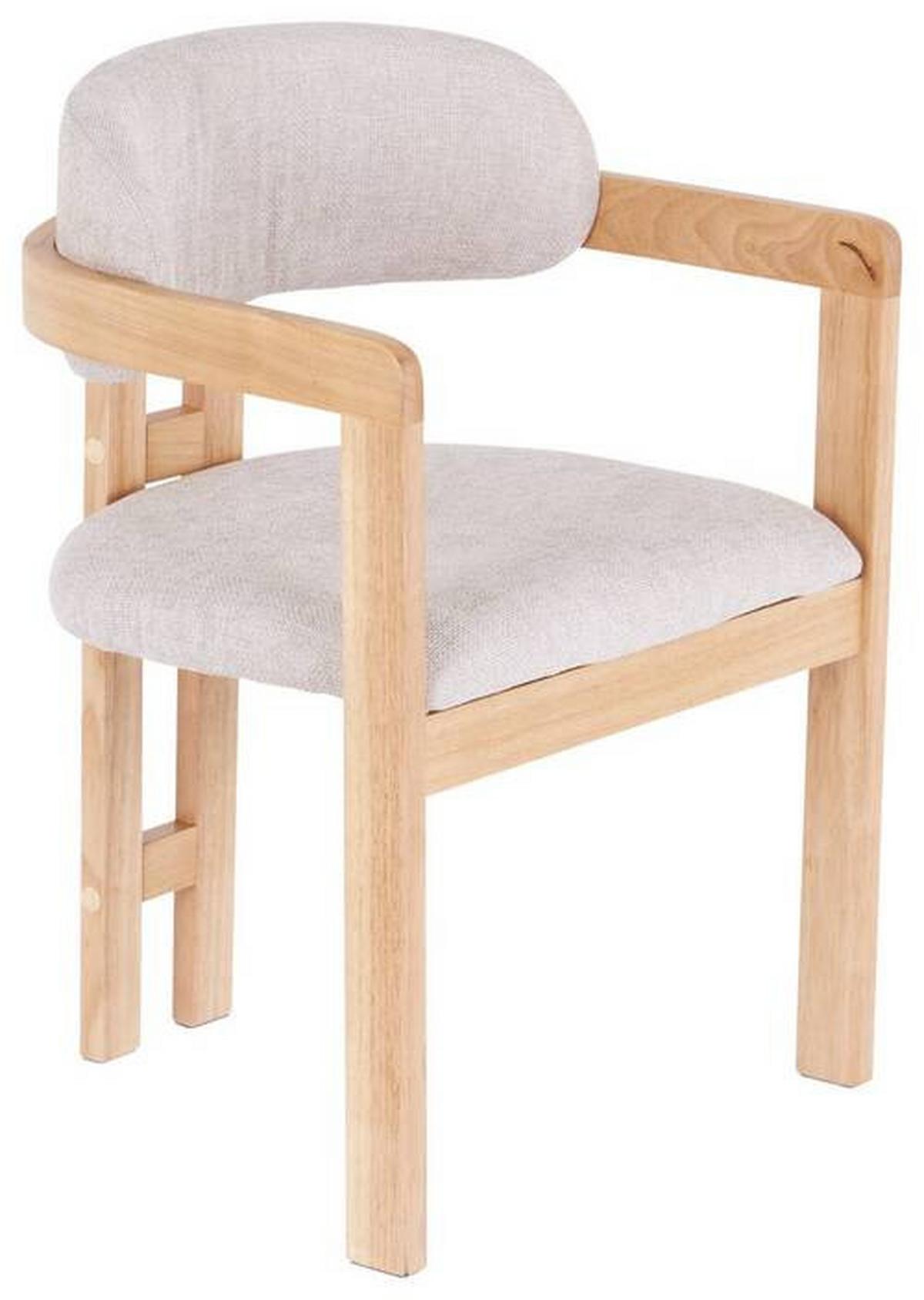 KRZESŁO Z PODŁOKIETNIKAMI SALLY - kolor dębowy/jasnobrązowy, Modern, drewno/tkanina (60/80/52cm) - MID.YOU