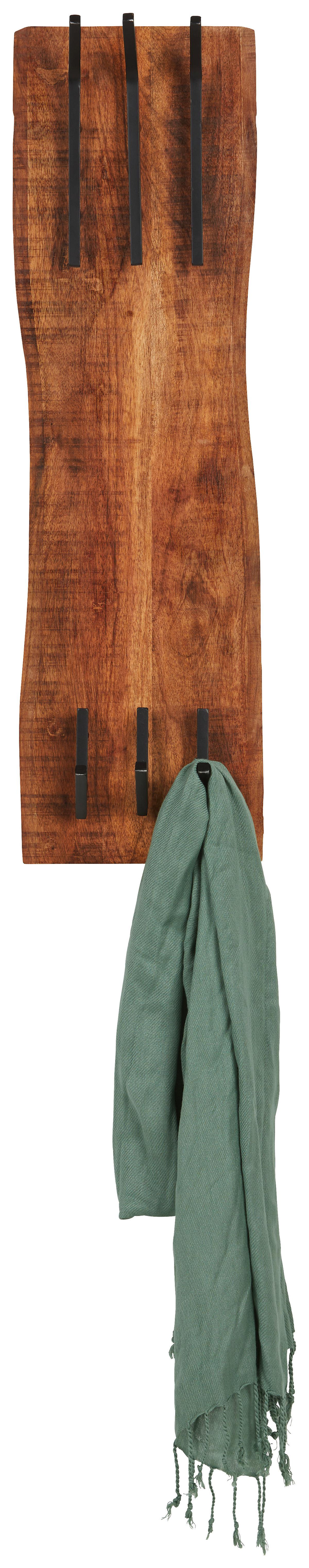 Garderobenpaneel aus Mangoholz - Lifestyle, Holz/Metall (20/69/10cm) - Mömax