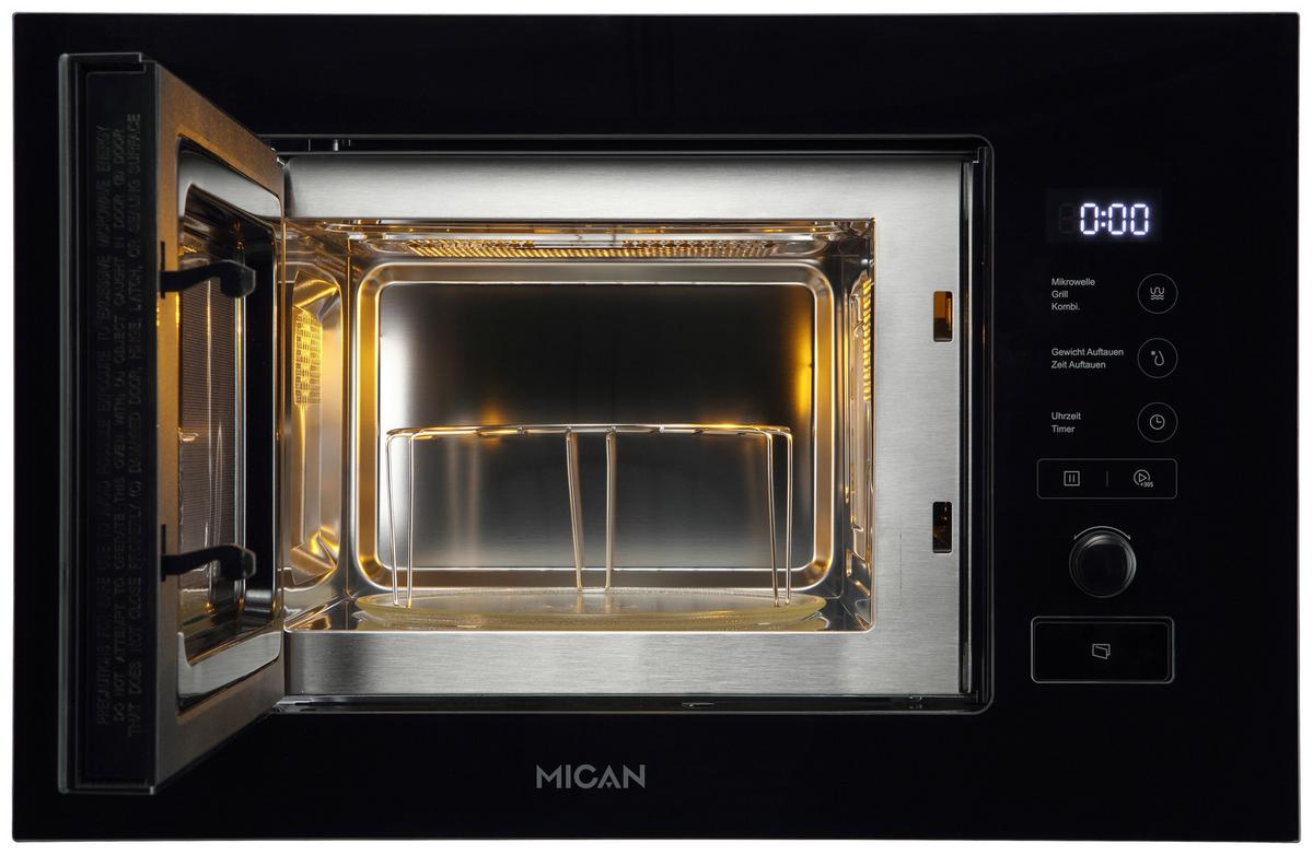 Einbaumikrowelle MGM17SCBG - Schwarz, Basics, Glas/Metall (60/38,2/32cm) - Mican