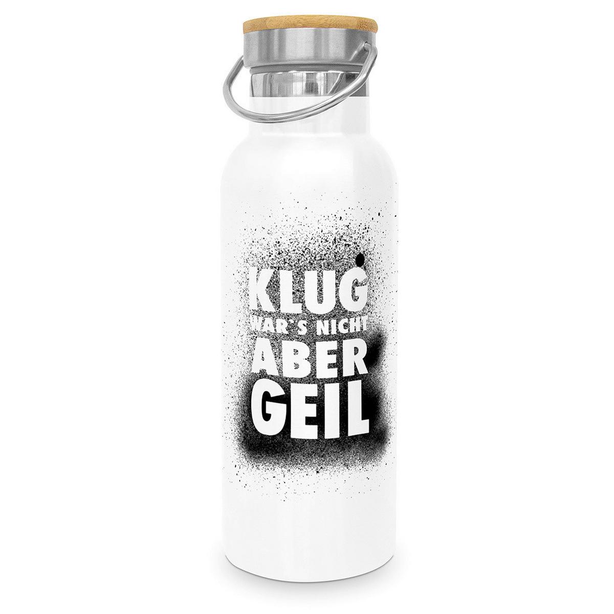 Thermosflasche Klug wars nicht ca. 500ml - Schwarz/Weiß, Metall (22,5cm)