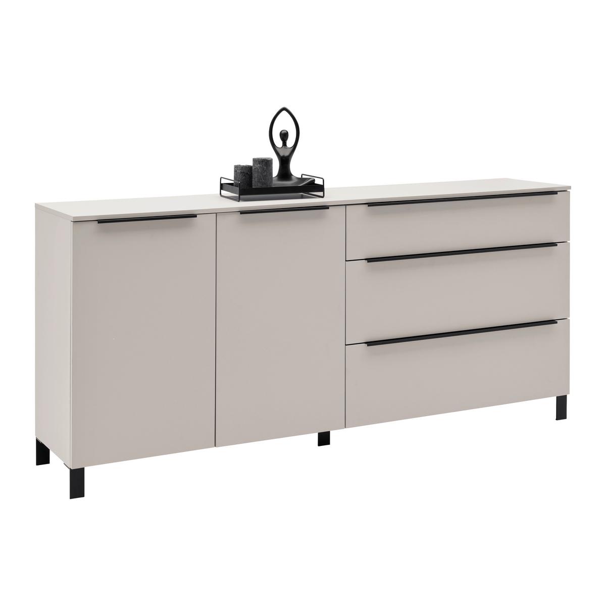 Sideboard GW-Fresno in Kaschmir - Kaschmir/Schwarz, Modern, Holzwerkstoff/Metall (192/89/40cm) - Premium Living