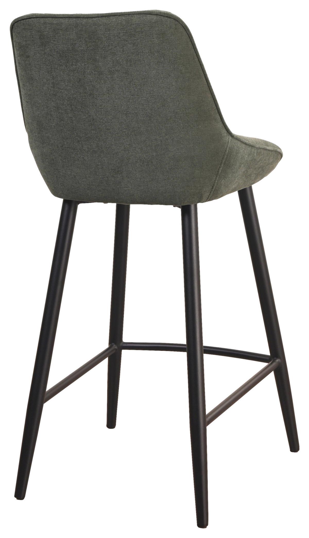 Taburet de bar GAMA - verde închis/negru, Basics, lemn/metal (46,5/94,5/53,5cm) - Mömax