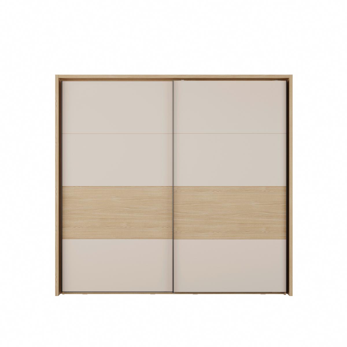 Tolóajtós Szekrény Ricciano - tölgyfa színű/fekete, Modern, faalapú anyag/fém (231,1/215,9/63,8cm)