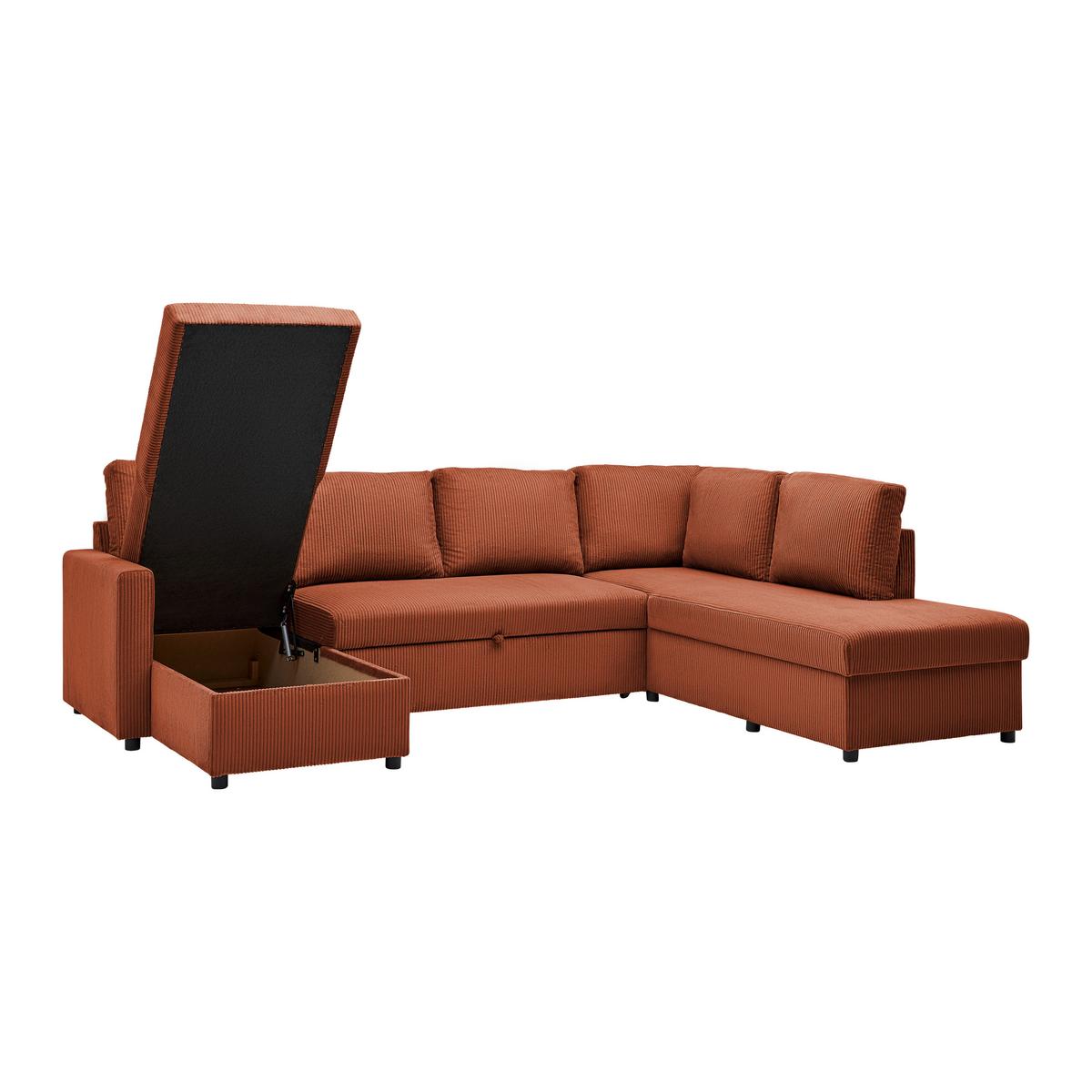Sarokkanapé Martina - terrakotta, Modern, faalapú anyag/textil (146/276/204cm) - Mömax