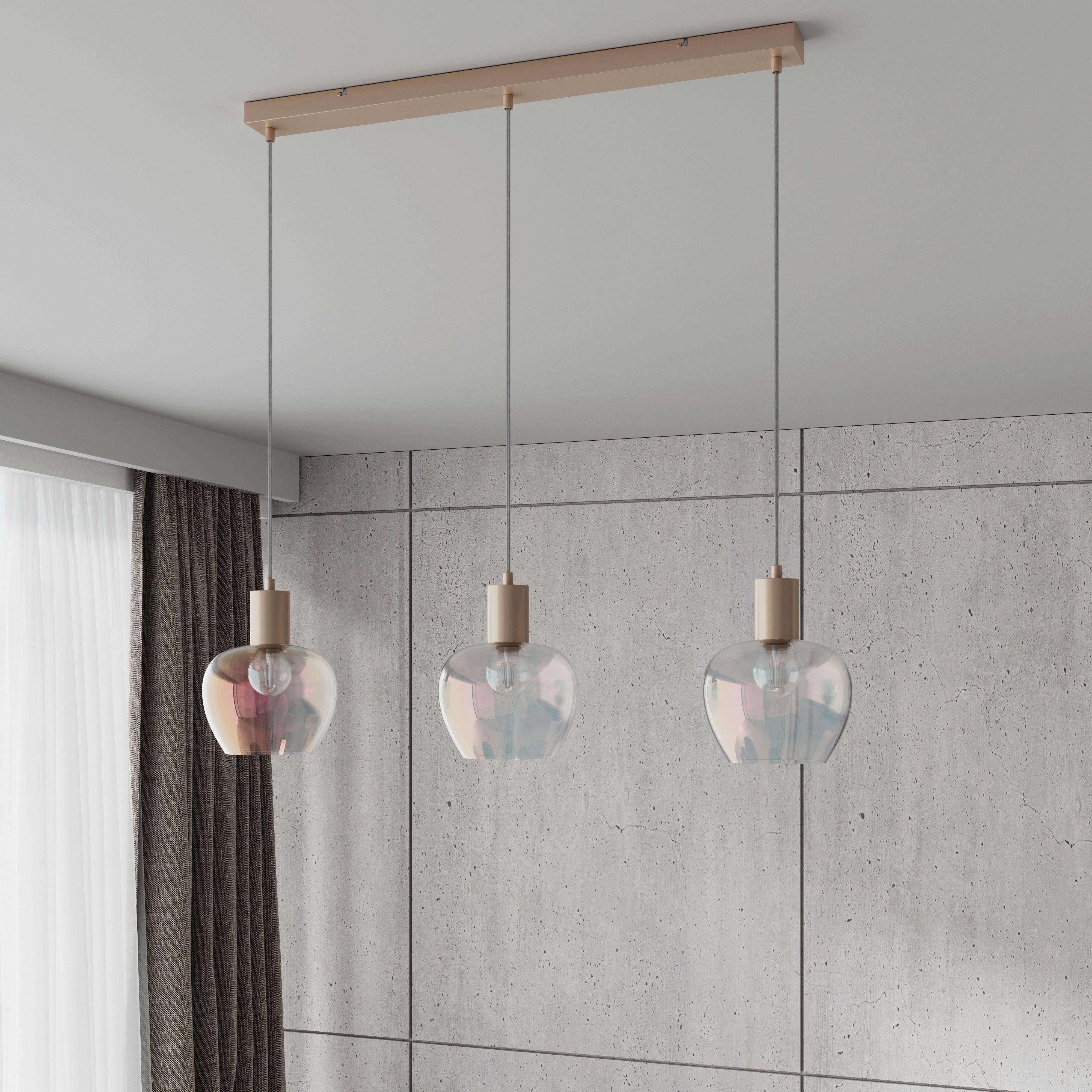 HÄNGLAMPA RENI - champagne/multicolor, Modern, metall/glas (86/18/120cm)