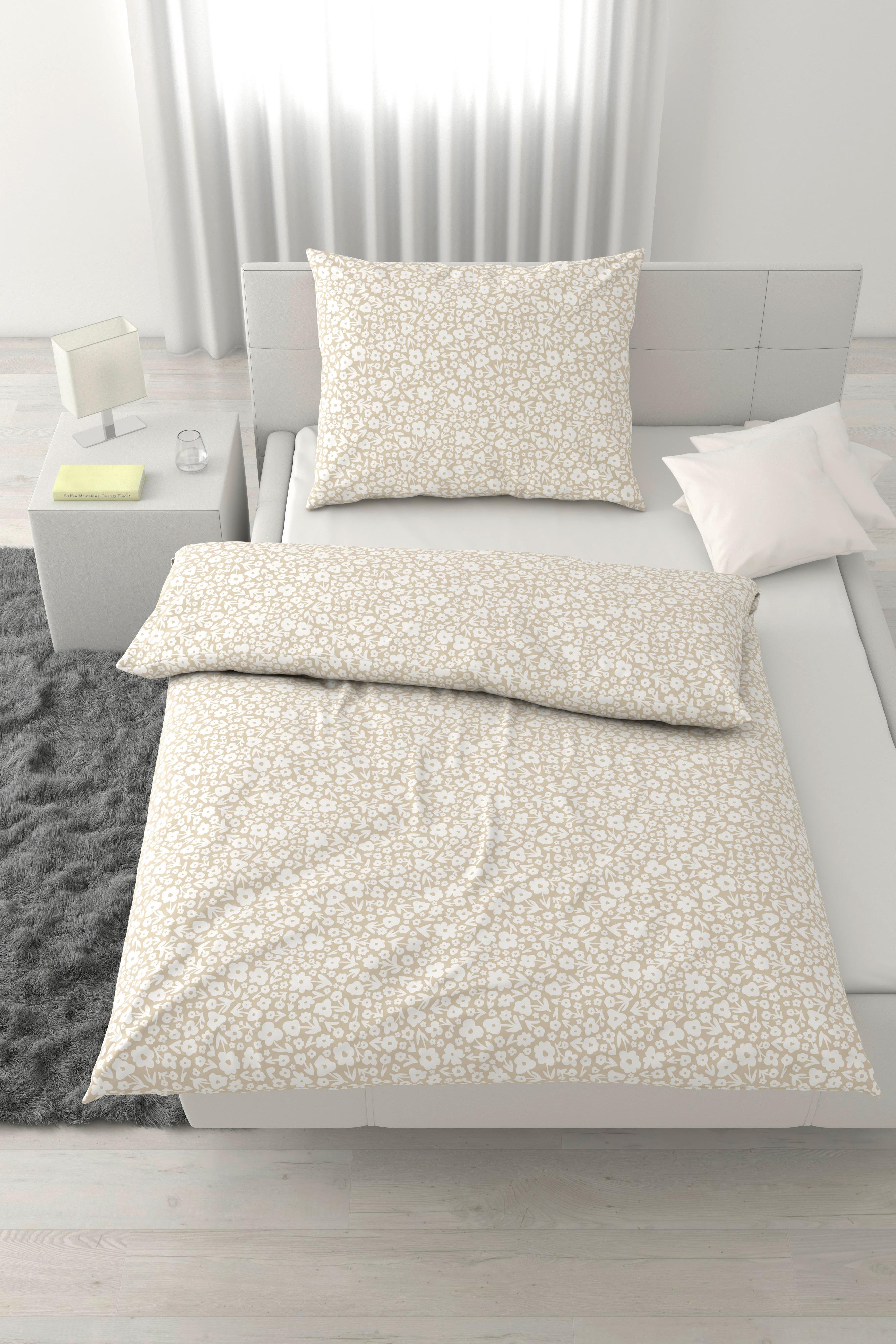 Lenjerie de pat Millefleur cca. 140x200/50x70 cm - bej, Modern, textil (140/200cm) - Mömax