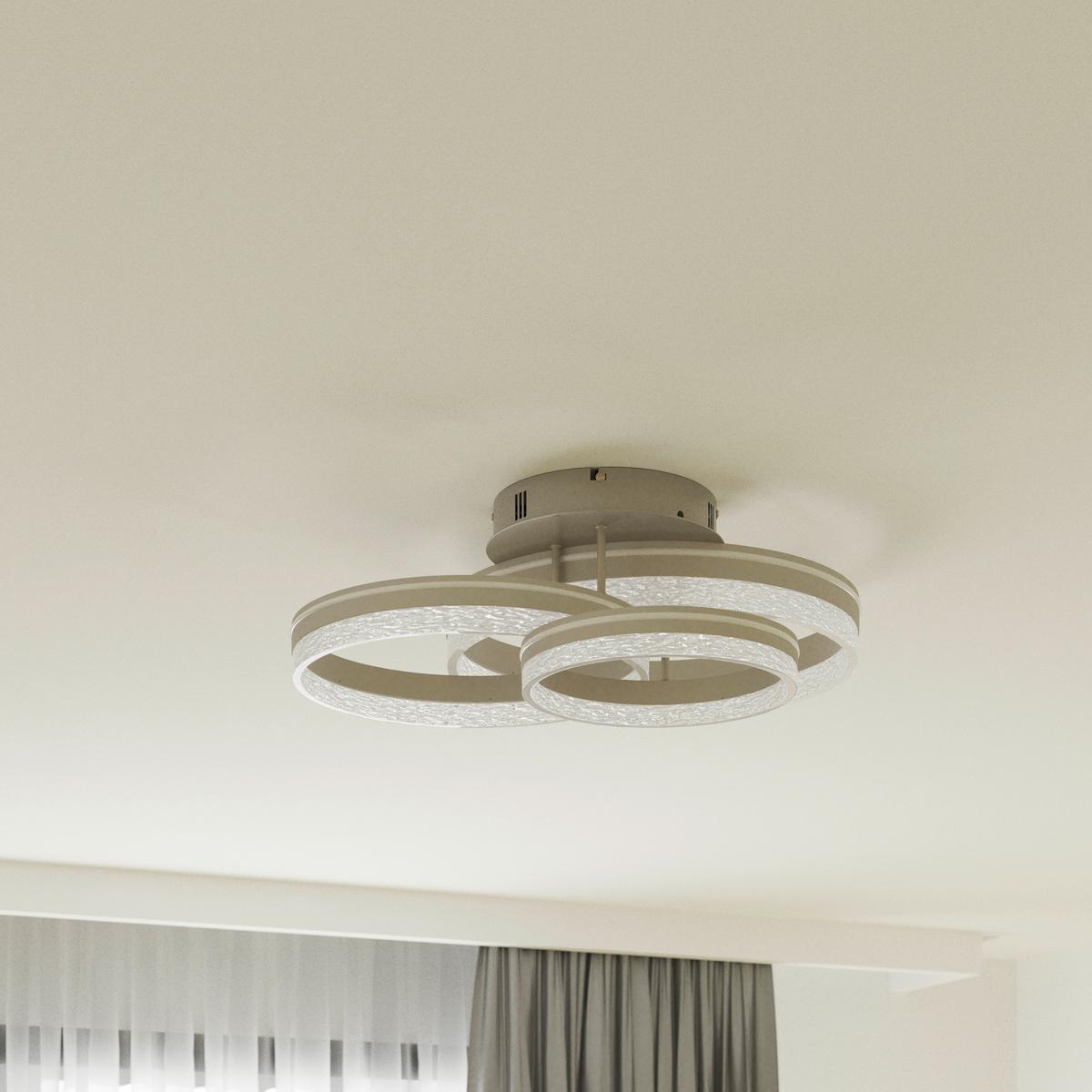 LAMPA SUFITOWA LED SWANSEA *SBN* - cappuccino, Design, tworzywo sztuczne/metal (72/63/22cm) - Novel