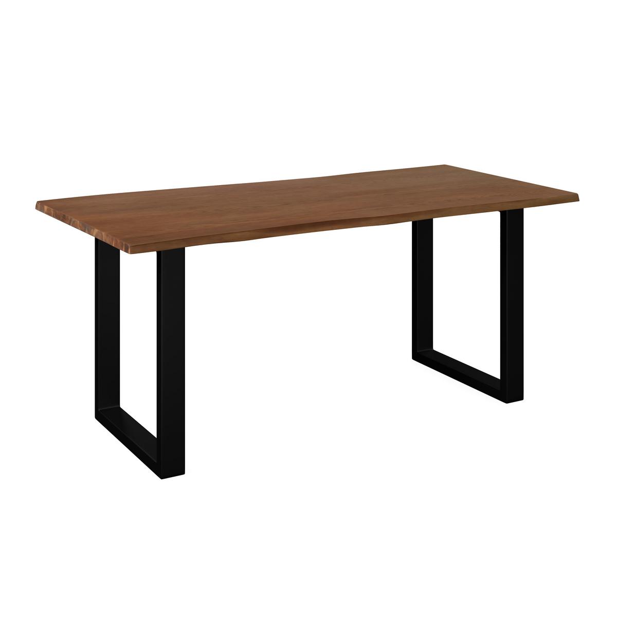 Esstisch Dale in Holz Akazie massiv/furniert ca. 180x90 cm - Walnussfarben/Schwarz, MODERN, Holz/Metall (180/90/76cm) - Bessagi Home