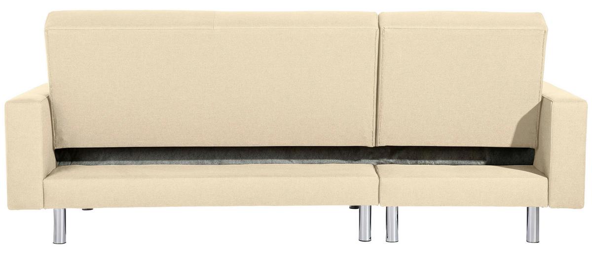 ECKSCHLAFSOFA JUST FASHION - Chromfarben/Beige, KONVENTIONELL, Textil/Metall (152/230cm) - Max Winzer