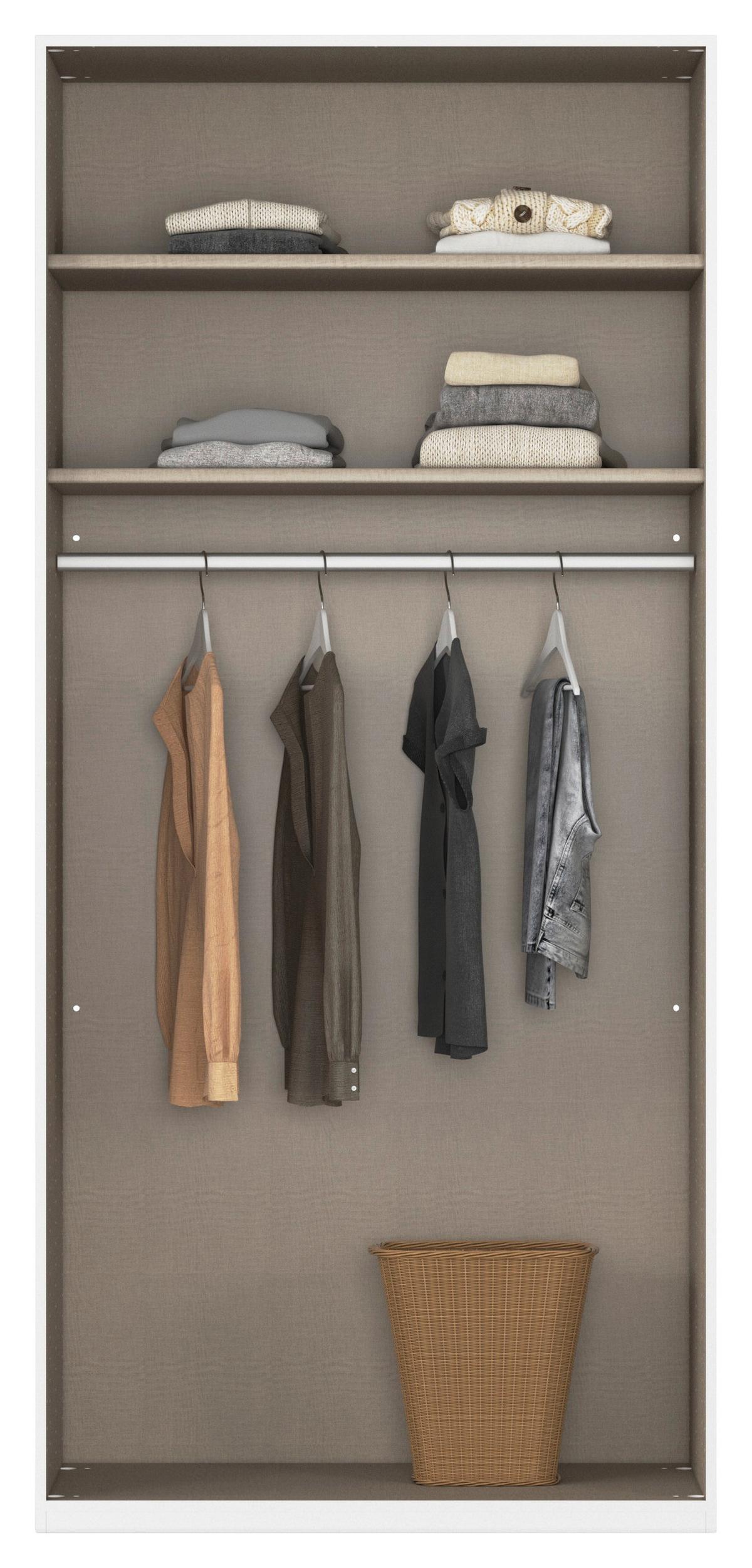 Ormar S Klasičnim Vratima Alabama - siva/tamno siva, Moderno, drvni materijal/metal (91/229/54cm) - Modern Living