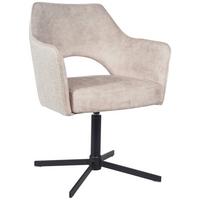 Armlehnstuhl Valletta Creme - Creme/Schwarz, KONVENTIONELL, Textil/Metall (64/85/61cm) - Best Price