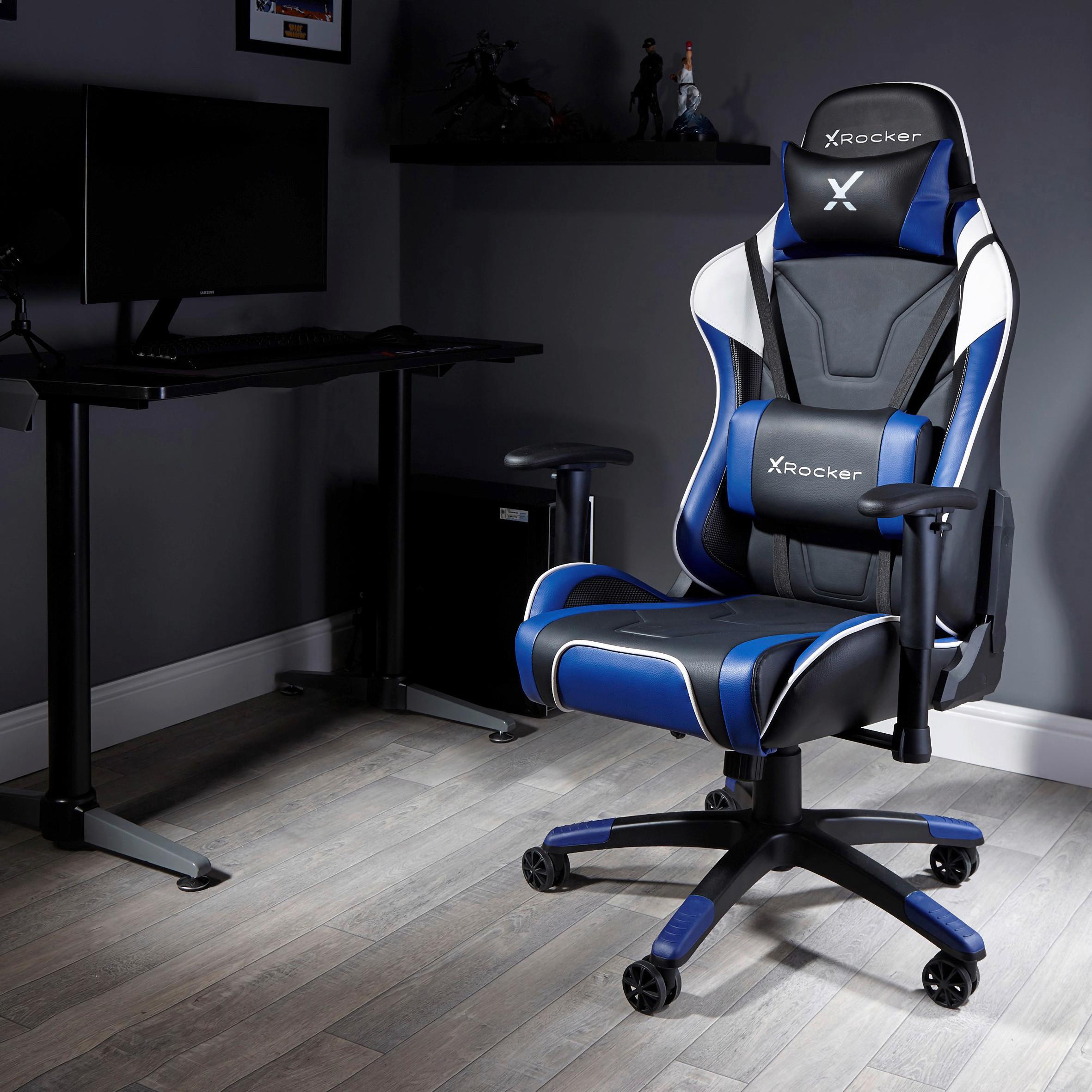 Gamingsessel Agility ca. 59,9x122x66cm Blau/Schwarz - Blau/Schwarz, MODERN, Kunststoff/Textil (59,9/122/66cm) - X Rocker
