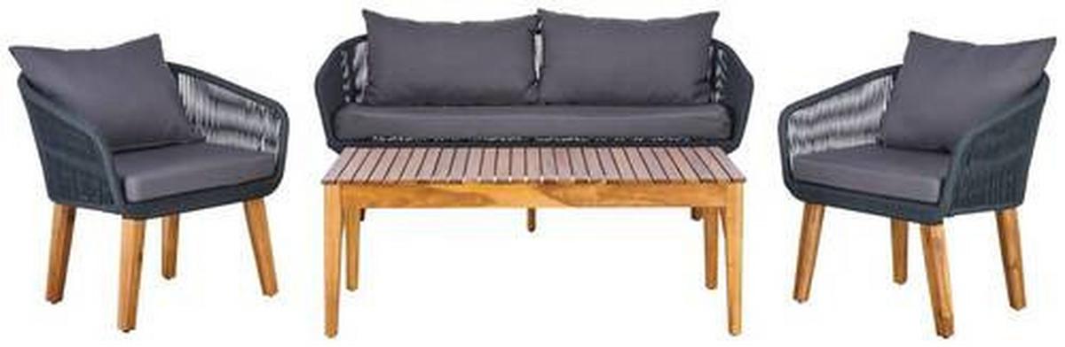 Lounge Garnitura Trendy, Barva Akacije, Antracit - temno siva/antracit, Moderno, kovina/les (160/75/70cm)