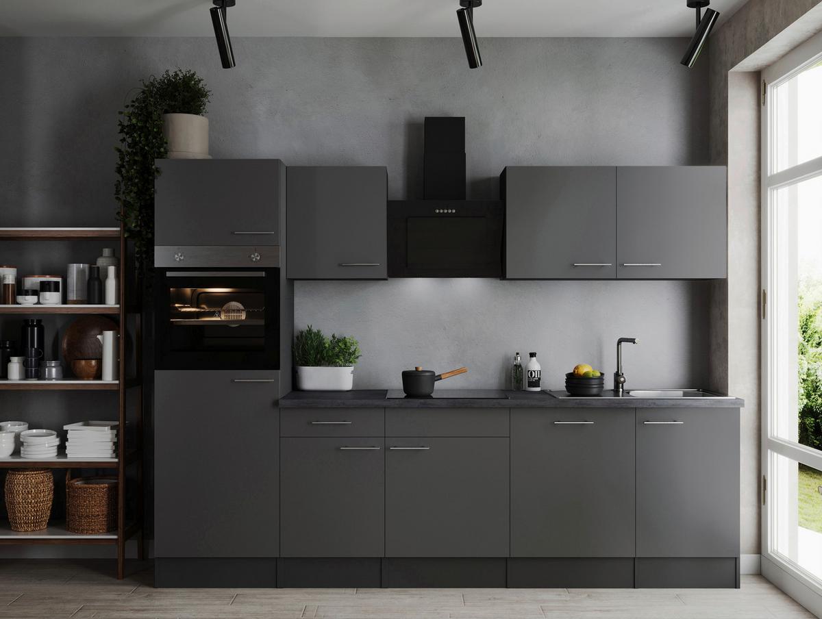 Kuhinjski Blok Z Aparati Oliver, 280cm - srebrne barve/siva, Design, kovina/leseni material (280cm) - Respekta