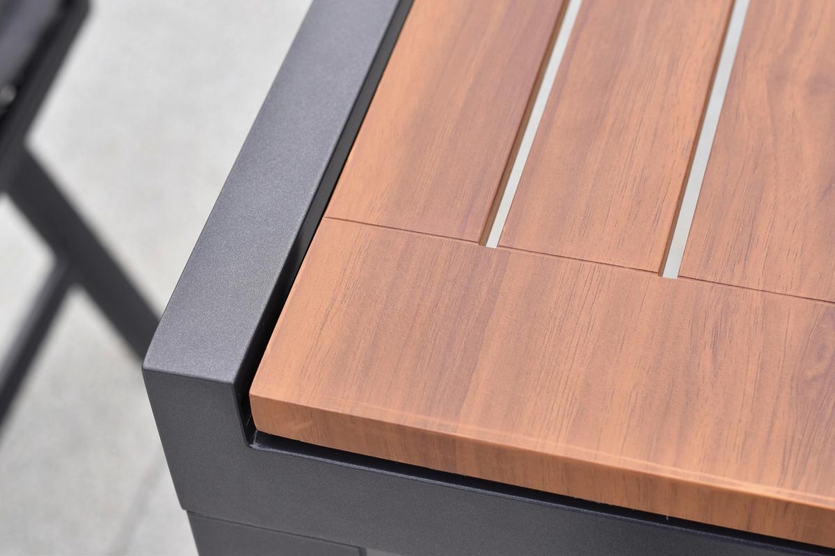 Raztegljiva Vrtna Miza Gardenson, 150-200x90cm - barve grafita/naravne barve, Moderno, kovina/leseni material (150/90/76,5cm) - Gardenson