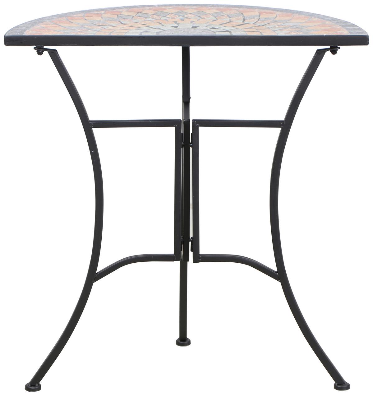 GARTENTISCH 380835 - Multicolor/Schwarz, MODERN, Keramik/Metall (70/35,5/71cm) - Siena Garden