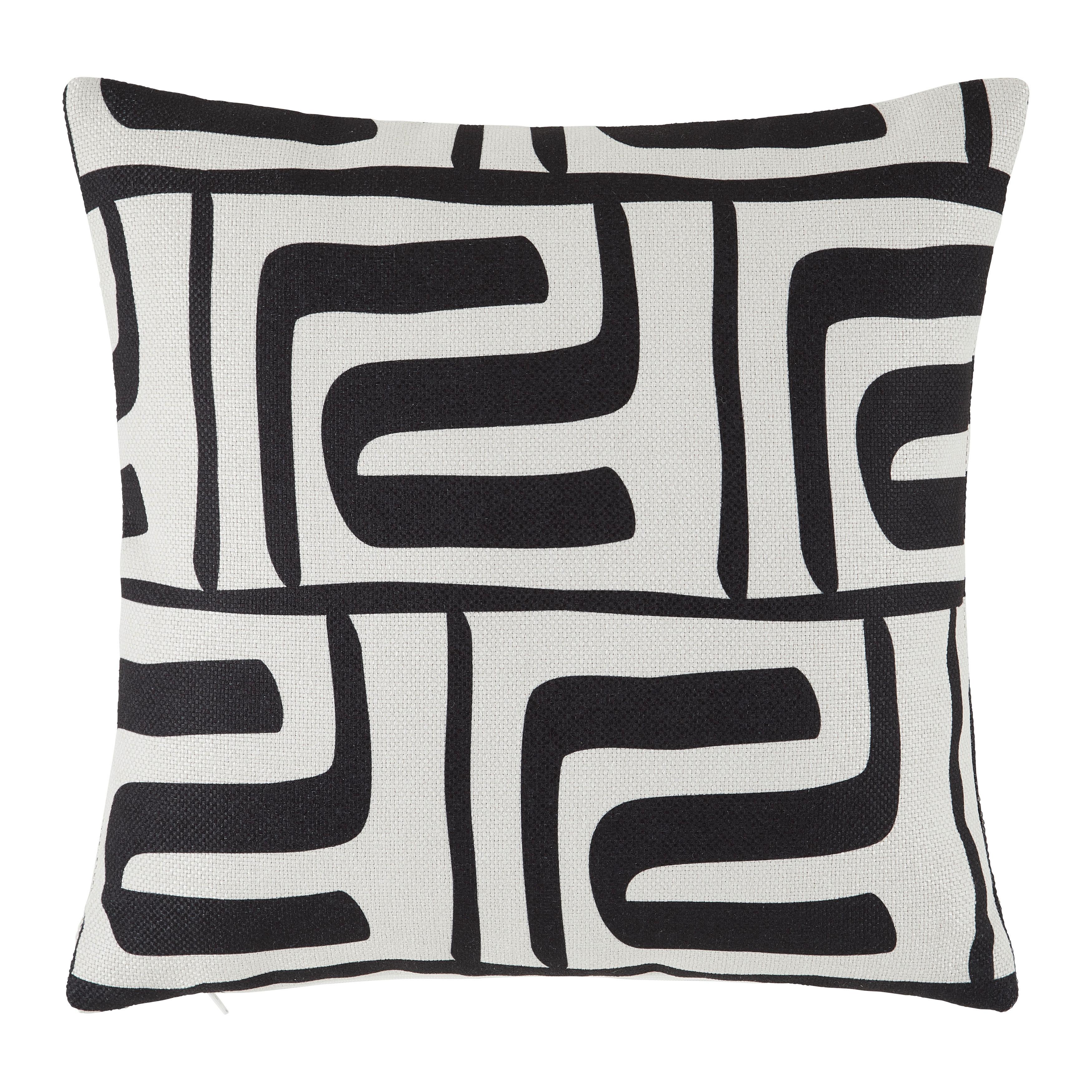 Zierkissen Ottawa Schwarz/Beige ca. 40x40cm - Beige/Schwarz, MODERN, Textil (40/40/40cm) - Premium Living