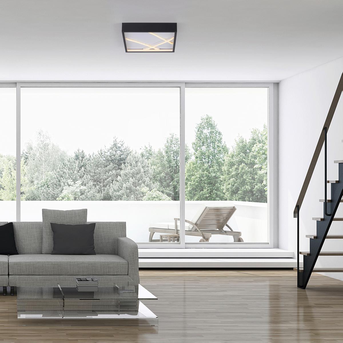 LAMPA SUFITOWA LED 14092-18 MIKADO - czarny, Design, tworzywo sztuczne/metal (30/30/4,5cm)
