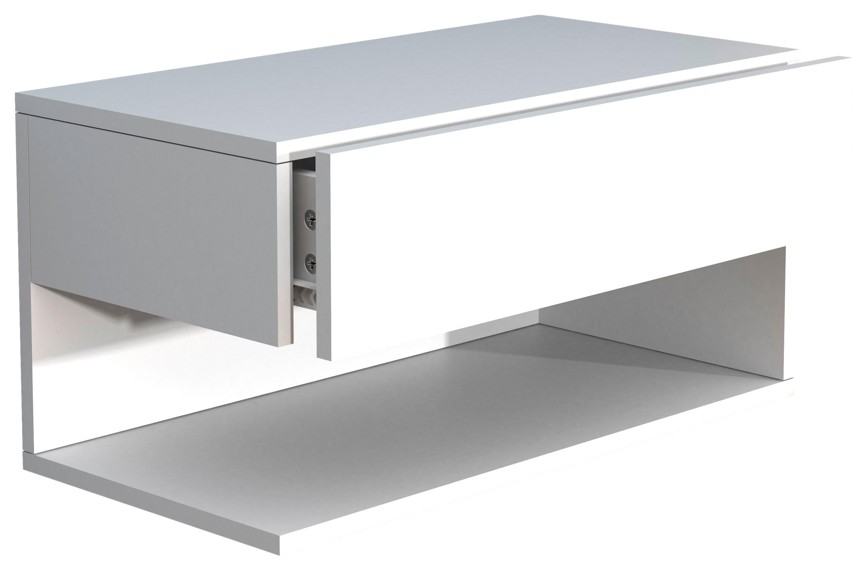 Nočna Omarica Usal Xl 60, Bela - bela, Moderno, leseni material (60/30/32cm) - MID.YOU